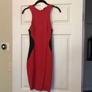 Bebe red and and black dress